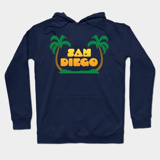 San Diego California Palm Trees Hoodie by DPattonPD